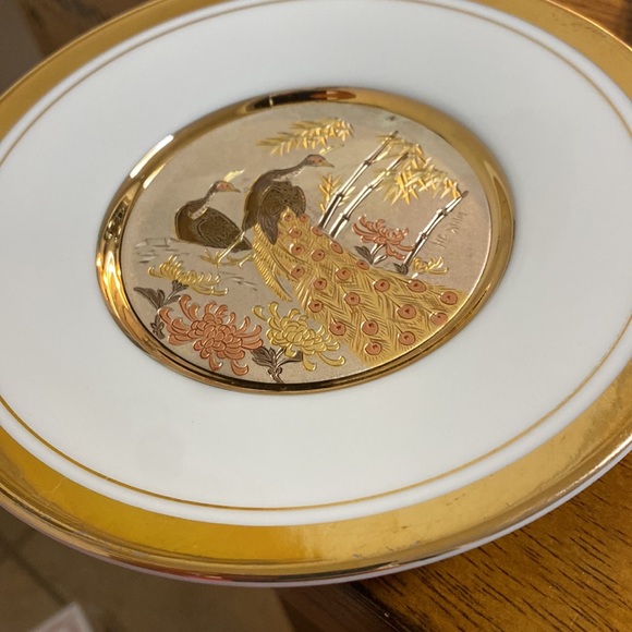 The art of chokin Peacock Plate. Japan - Picture 3 of 4